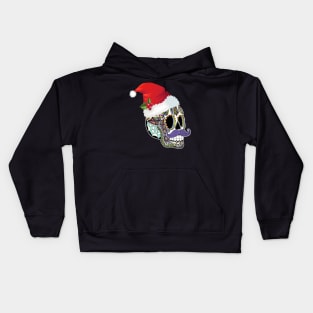 Day Of The Dead Christmas Santa Hat Sugar Skull Party Kids Hoodie